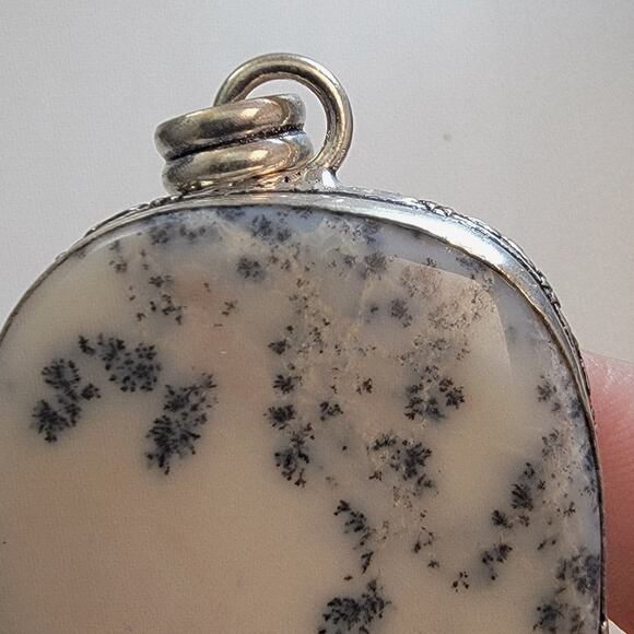 Necklace Pendants Dendritic Opal Handmade Jewelry Sterling Silver Bezel Setting - Picture 8 of 10